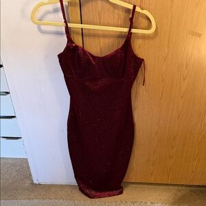 Windsor Burgundy Sparkle Mini Dress